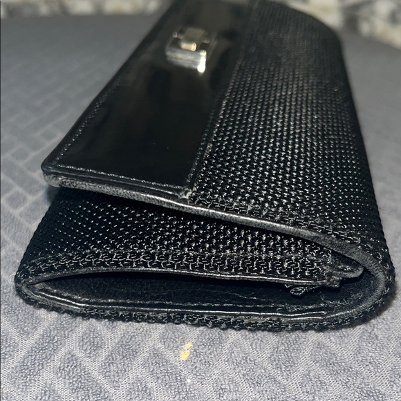 Celine Black Textured Clutch with Glossy Accent - Picture 4 of 16